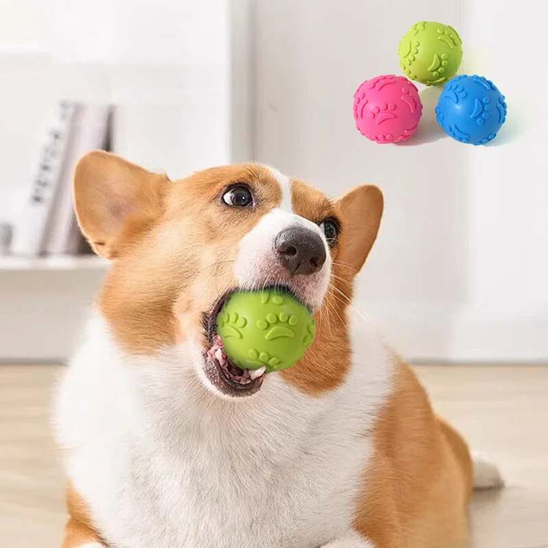 Brinquedo de Bola para Cães de TPR com Guincho Interno 6,5 cm - Imagem 3