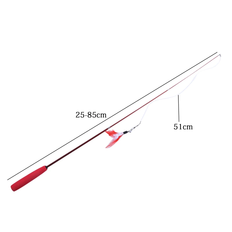 Brinquedo Teaser para Gatos Haste Telescópica de 85 cm com Pena - Imagem 4