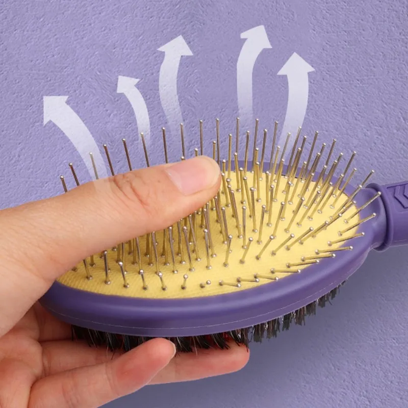 Escova Dupla Face para Cães com Cerdas Macias e Pinos para Remover Pelos - Imagem 2