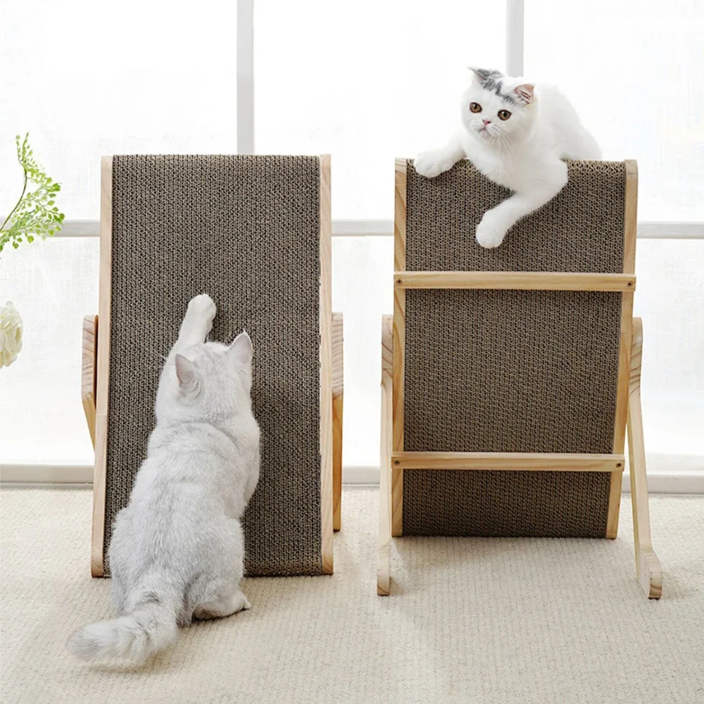 Arranhador Cama para Gatos de Papelão e Madeira Sólida 3 em 1 - Imagem 3