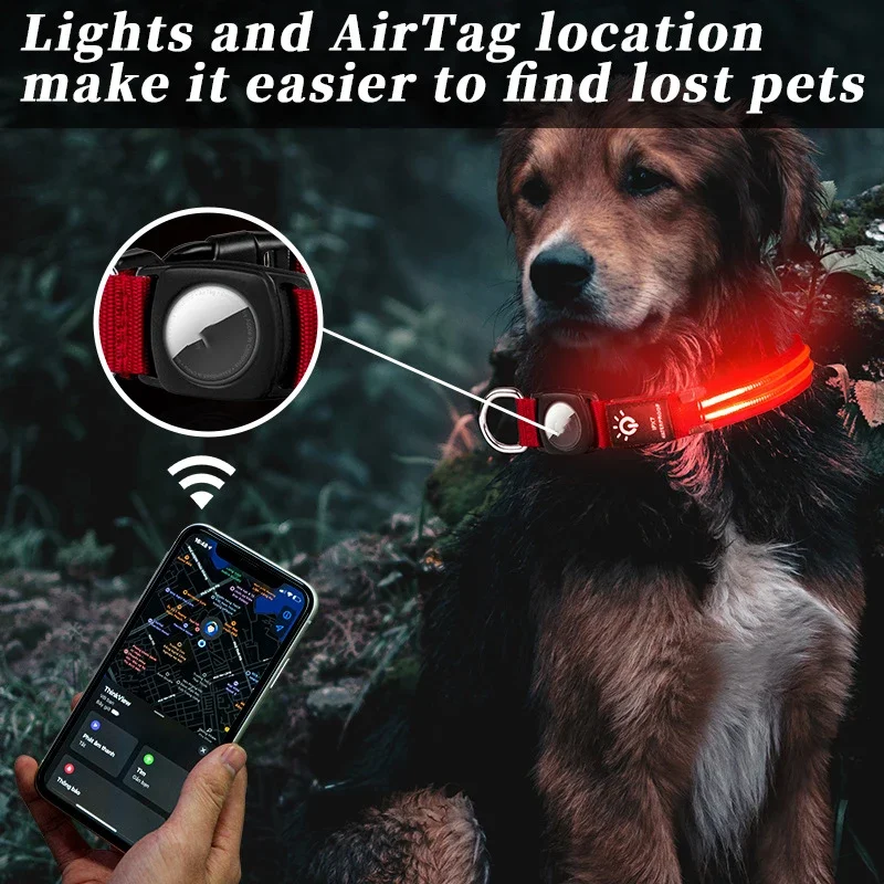 Coleira LED para Cães e Gatos Luminosa com Faixa Refletiva - Imagem 4