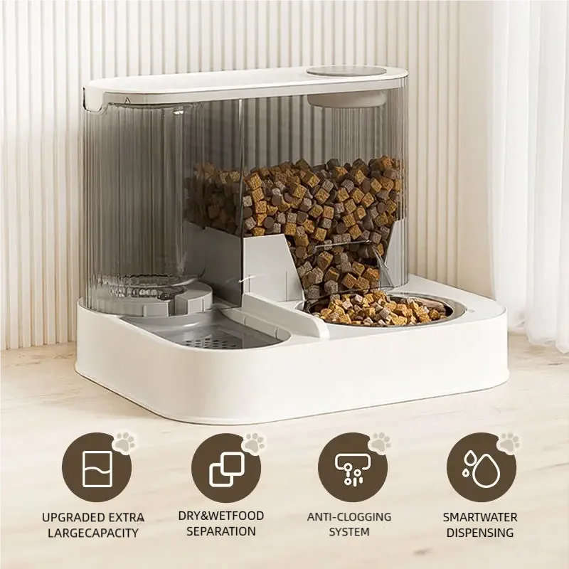 Comedouro Bebedouro Automático para Cães Gatos 2L Alimento 1.5L Água - Imagem 2