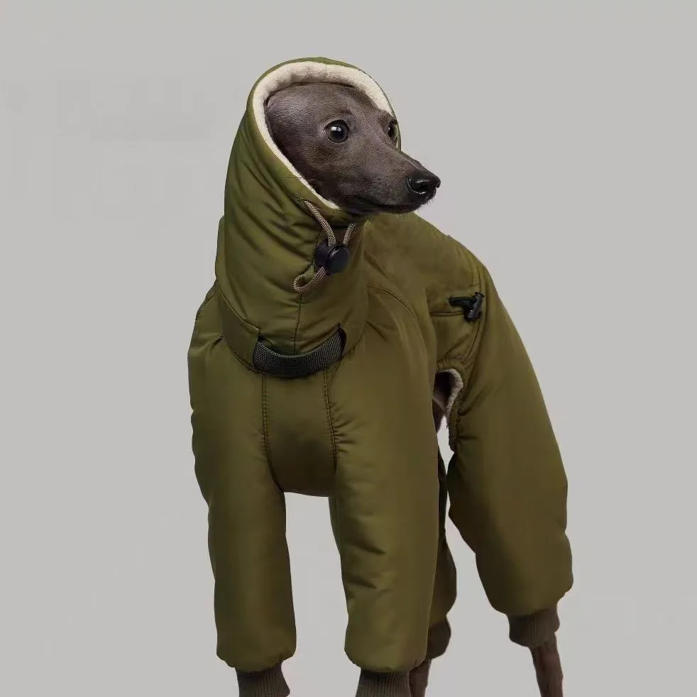 Jaqueta de Inverno para Cães Grandes com Capa Completa para Pescoço - Imagem 4