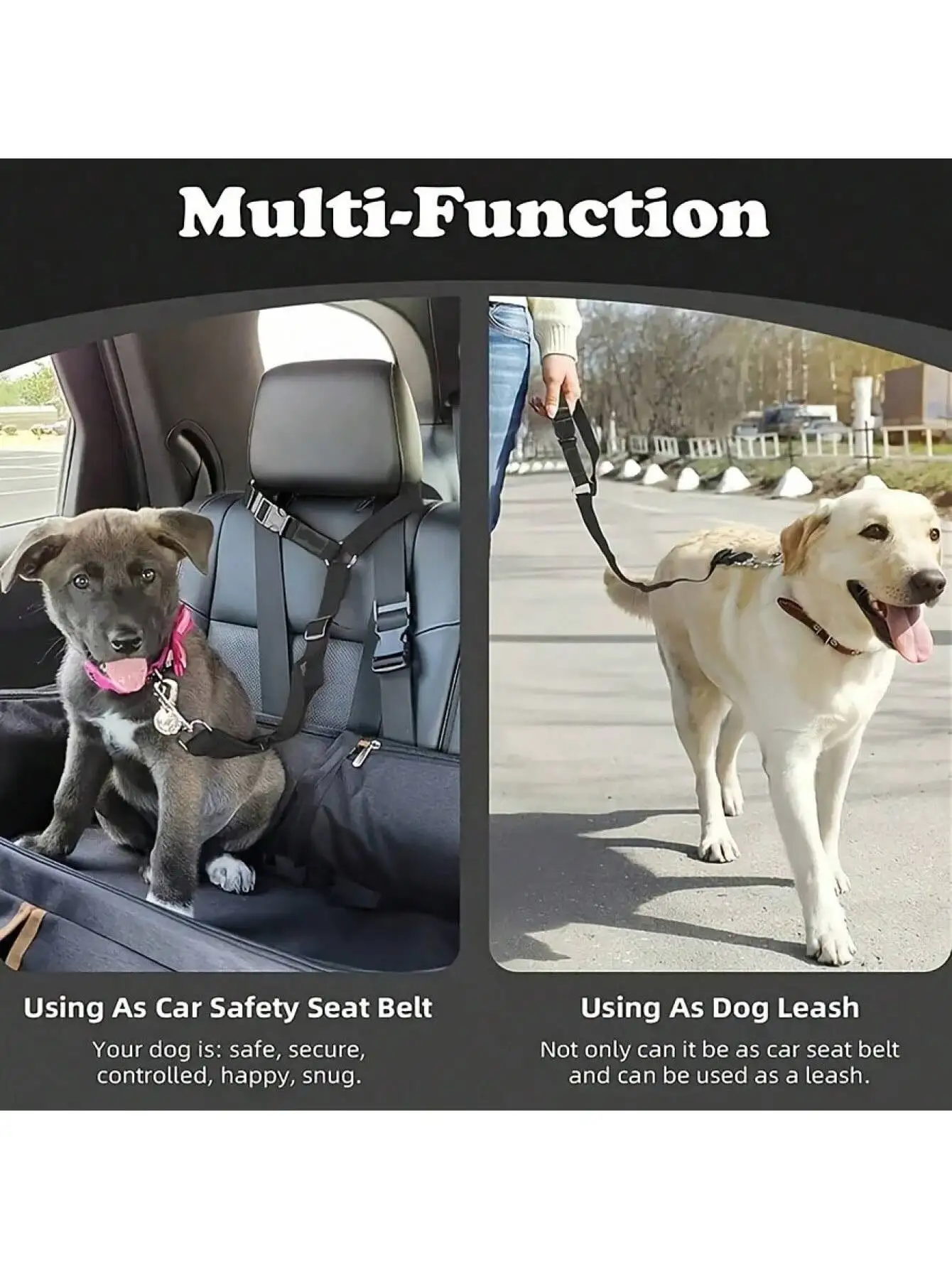 Cinto de Segurança para Cães Ajustável para Veículos - Imagem 2
