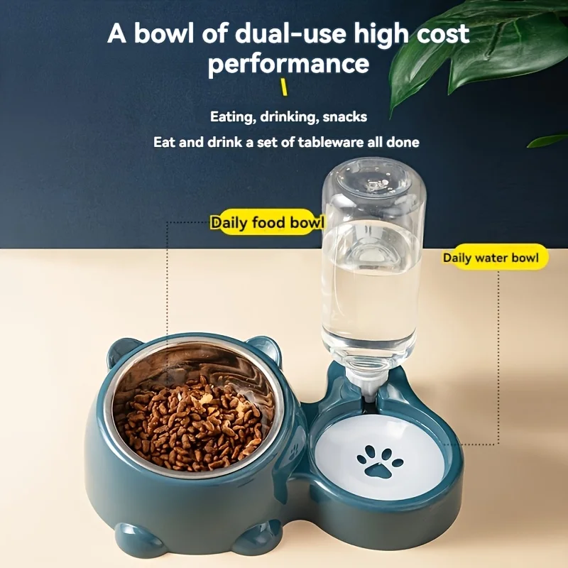 Alimentador e Bebedouro para Cães e Gatos Sem Energia Boca Inclinada - Imagem 2