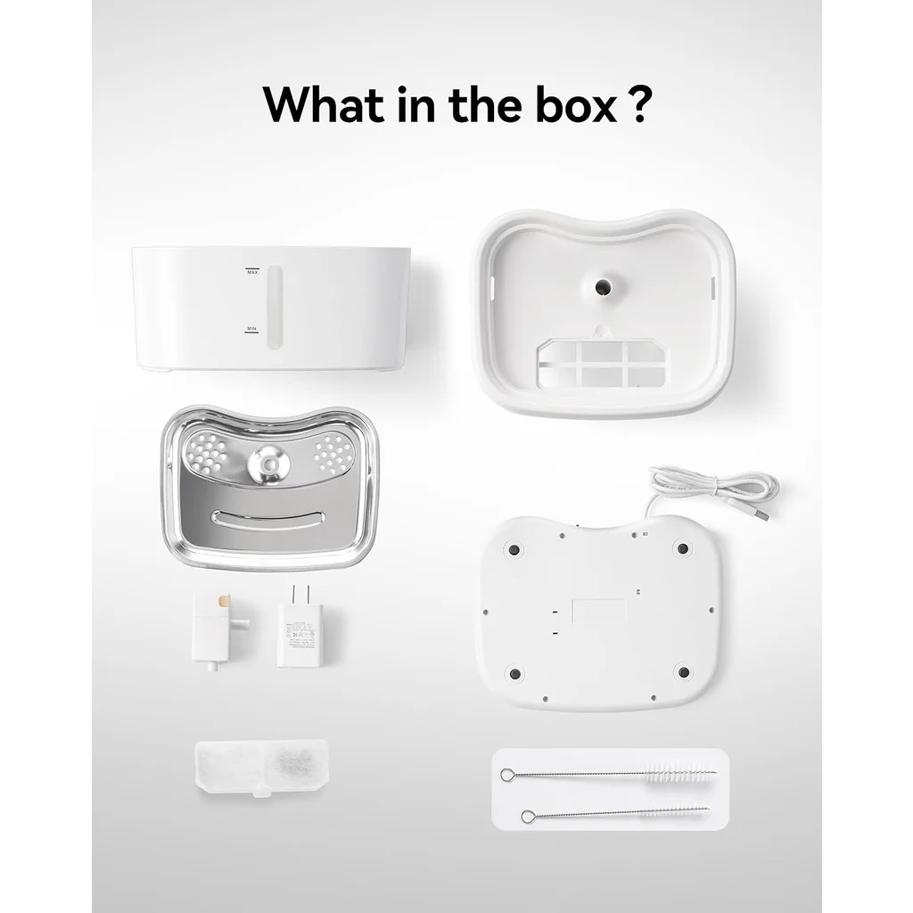 Fonte de Água para Gatos 2.5L com Bandeja Inox e App Wi-Fi - Imagem 6