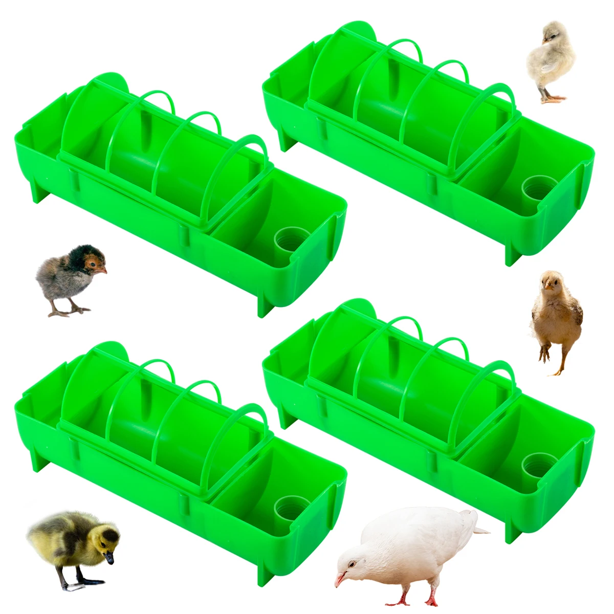 Comedouro e Bebedouro para Aves Plástico Verde 26 cm Evita Desperdício - Imagem 6