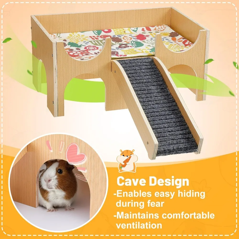 Casa para Porquinho-da-Índia de Madeira com Escadas e Montagem Fácil - Imagem 3