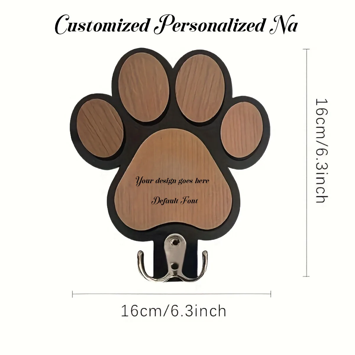 Gancho de Madeira para Coleira de Cachorro Personalizável - Imagem 5