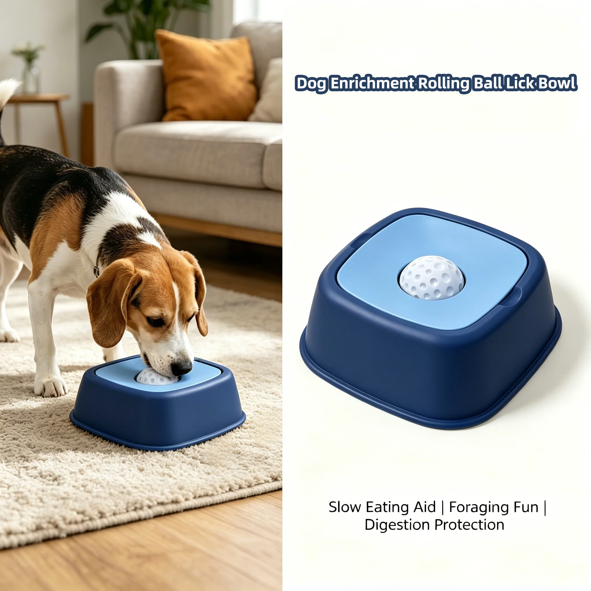 Comedouro Lento para Cães e Gatos com Bolas Rolantes Antiderrapante - Imagem 2