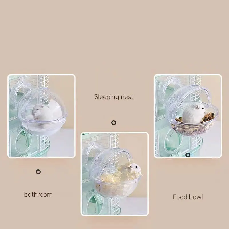Banheiro para Hamster de Plástico Transparente com Tampa Removível - Imagem 4