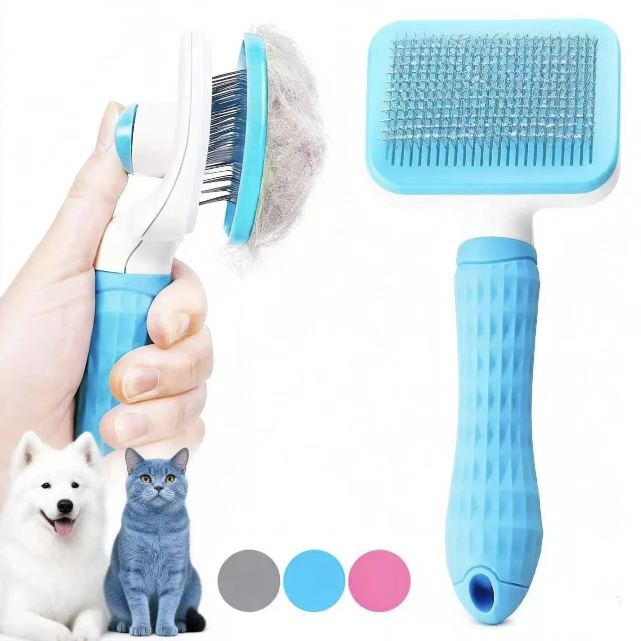 Escova Removedora de Pelos para Cães e Gatos com Limpeza Automática - Imagem 2
