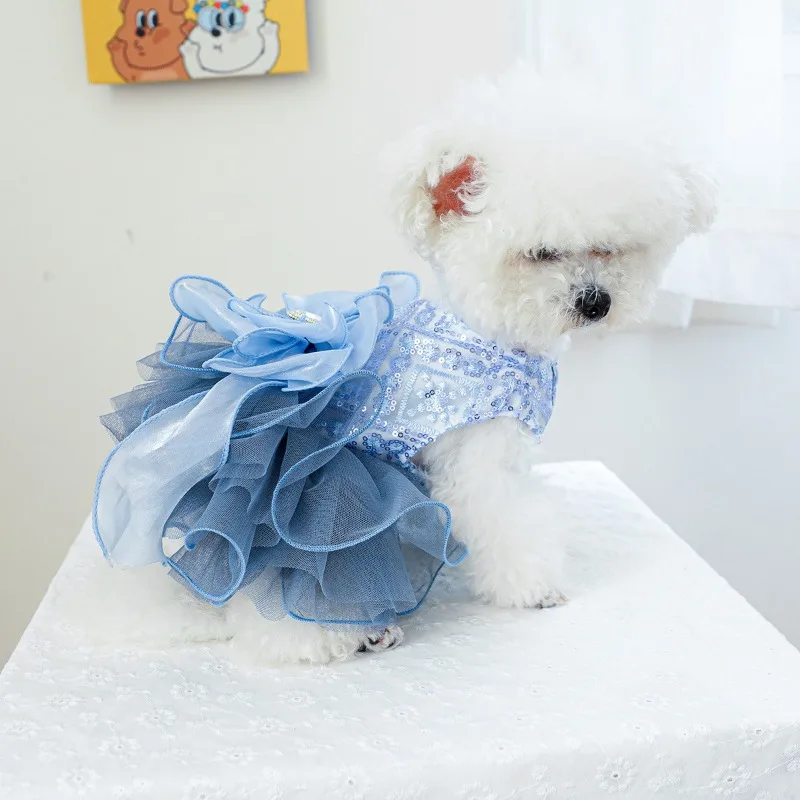Vestido de Casamento para Cães e Gatos Gaze Fofa para Festas - Imagem 2