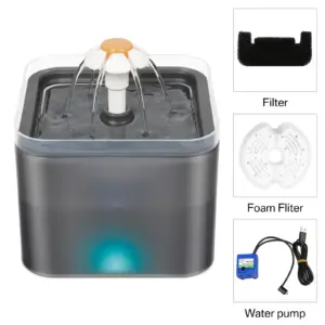 fonte de água para gatos 2 litros com led