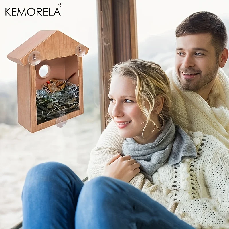 Kemorela Ninho para Pássaros Janela de Vidro para Visualização - Image 4