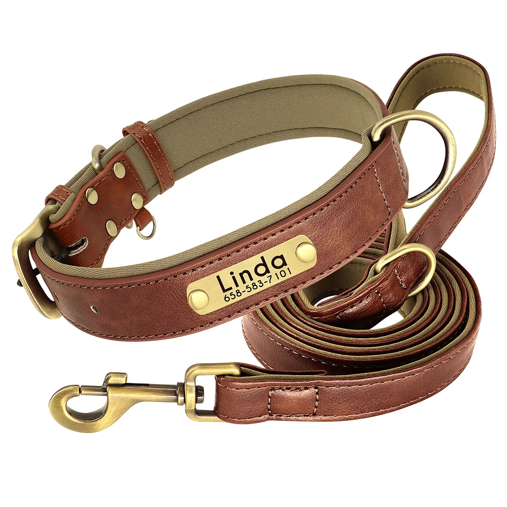 Coleira Personalizada para Cães de Couro PU com Gravação de Nome - Image 2
