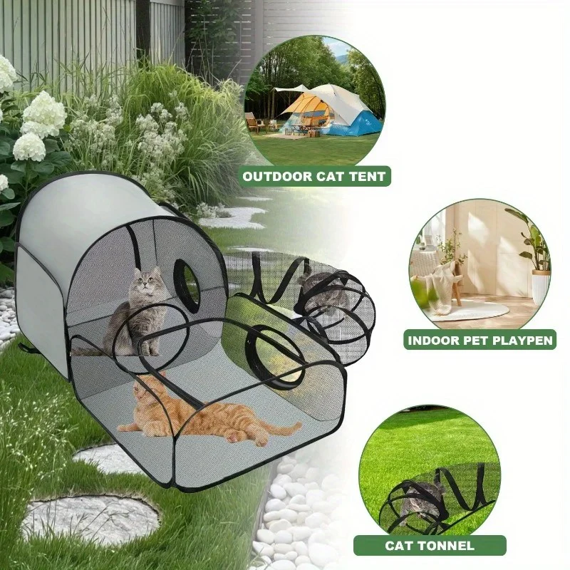 Túnel para Gatos Dobrável Portátil para Uso Interno e Externo - Image 4