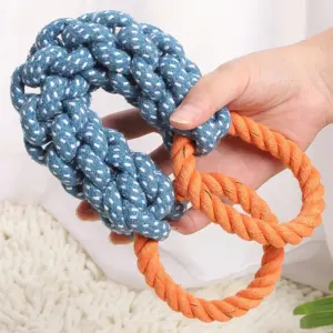 brinquedo de corda para cães com duplo anel