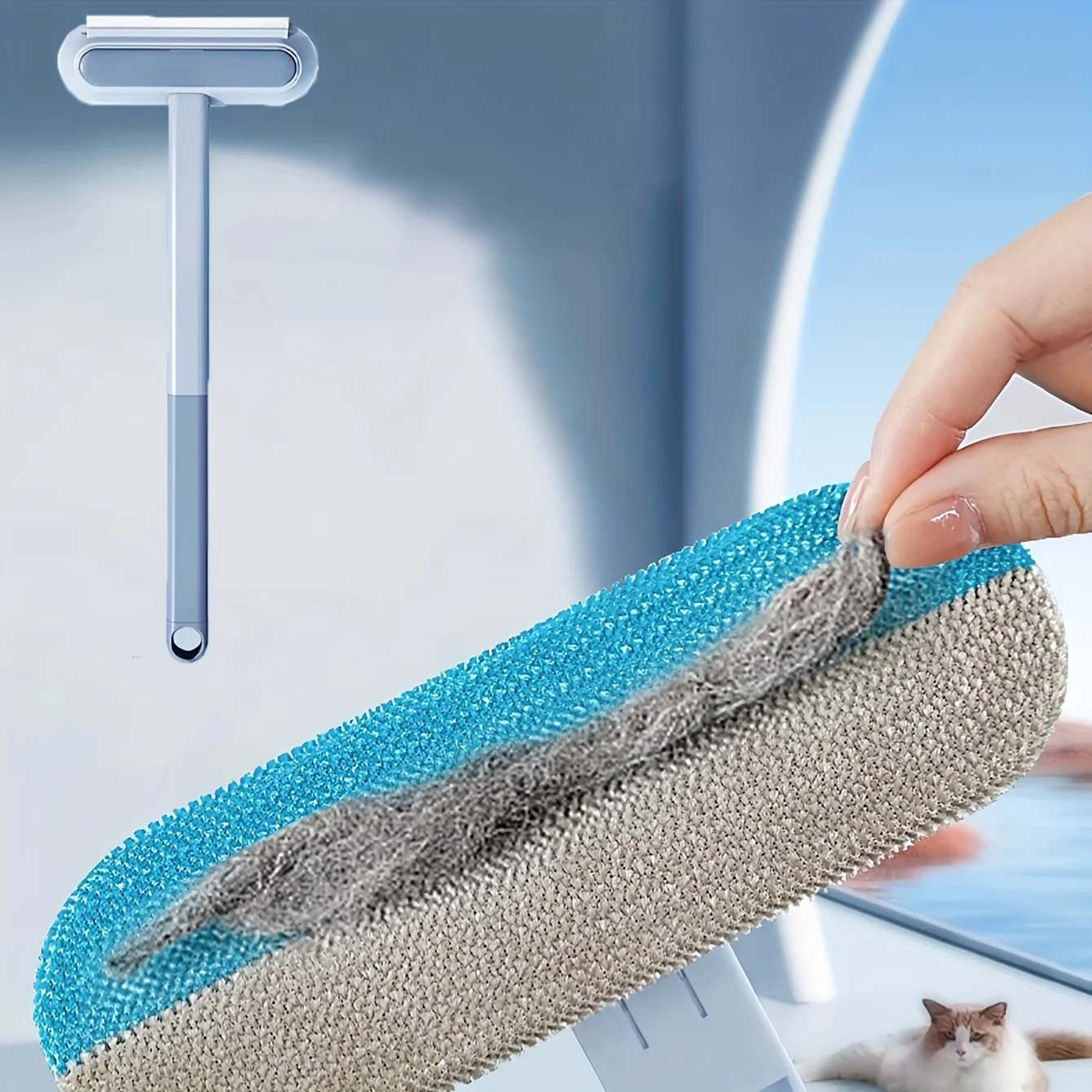 Removedor de Pelos para Cães e Gatos de Nylon com Cabo Longo - Imagem 5