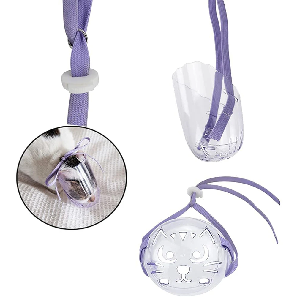 Focinheira Transparente para Gatos Ajustável com Tiras Elásticas - Image 5