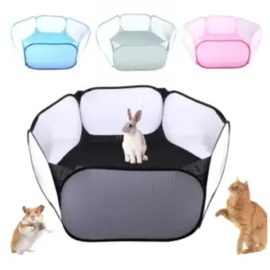 cercadinho dobrável transparente para pets