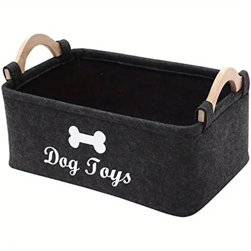 Cesto Organizador de Feltro para Brinquedos de Cães 38x25x18cm - Imagem 2