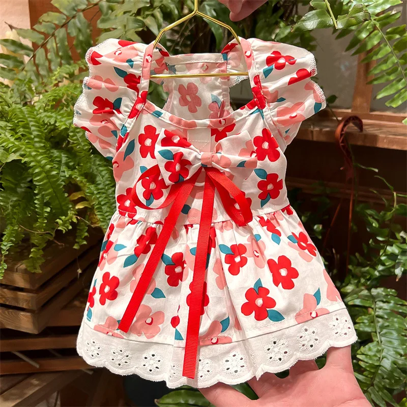 Vestido Floral para Cães e Gatos de Poliéster Respirável - Image 4