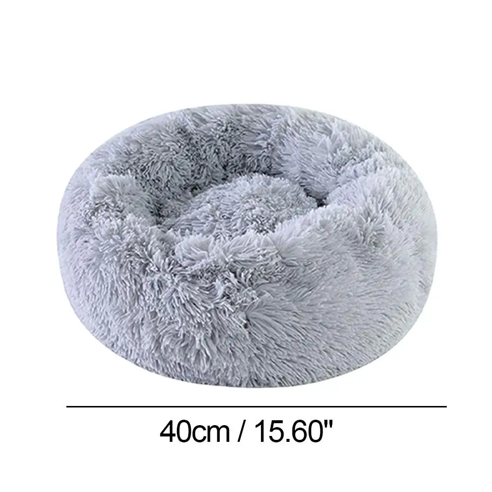 Cama Redonda para Cães e Gatos de Pelúcia Lavável 40 cm - Image 5
