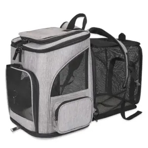 mochila transportadora expansível para cães e gatos