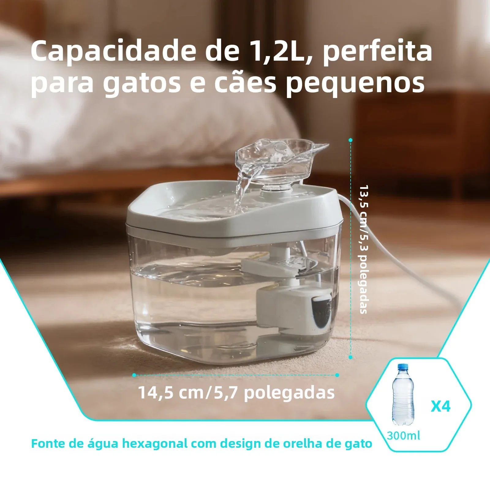Fonte para Gatos e Cães Pequenos 1,2 L Alimentada por USB - Image 3