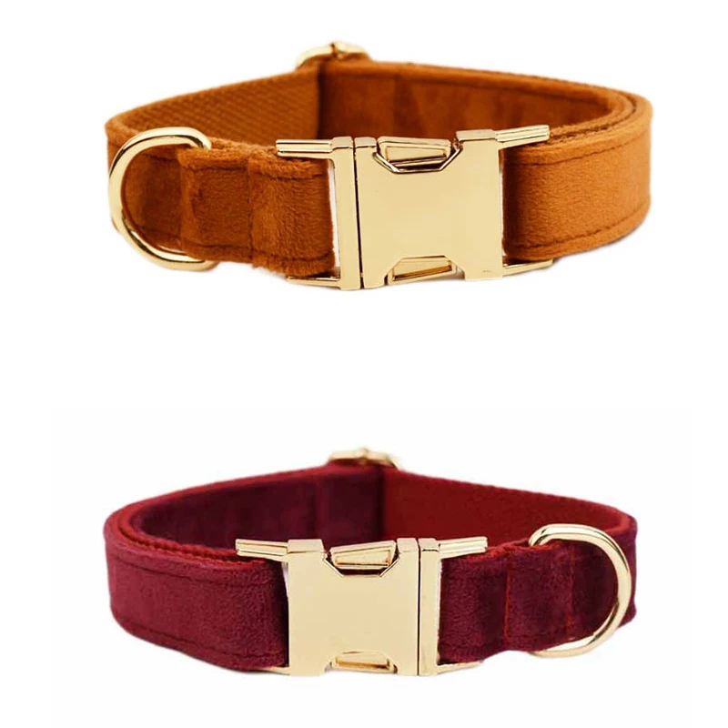 Coleira para Cães de Veludo Personalizada Ajustável com Gravação - Imagem 5