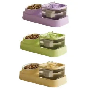tigela dupla para gatos com bebedouro circulante