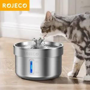 bebedouro automático de aço inoxidável para gatos e cães