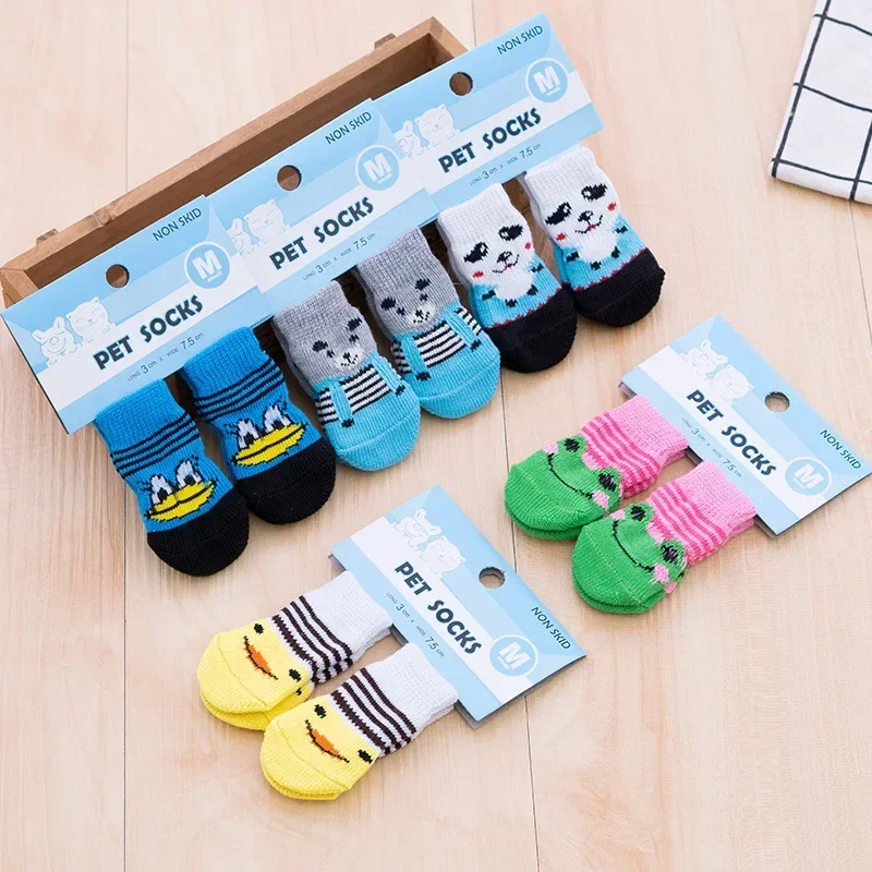 Meias Antiderrapantes para Cães e Gatos, 4 Pares, com Estampa - Imagem 2