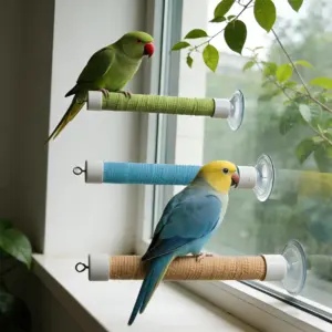 poleiro para pássaros com ventosas