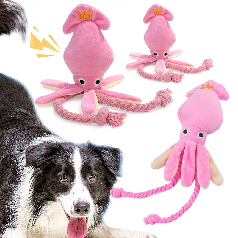 Brinquedo de Pelúcia Polvo para Cães Pequenos com Squeaker - Imagem 6