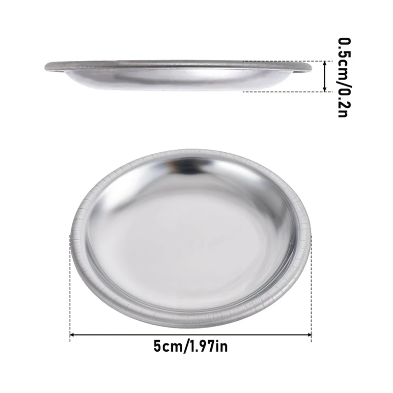 Kit 5 Comedouros para Caranguejo Eremita de Inox Baixo - Imagem 5