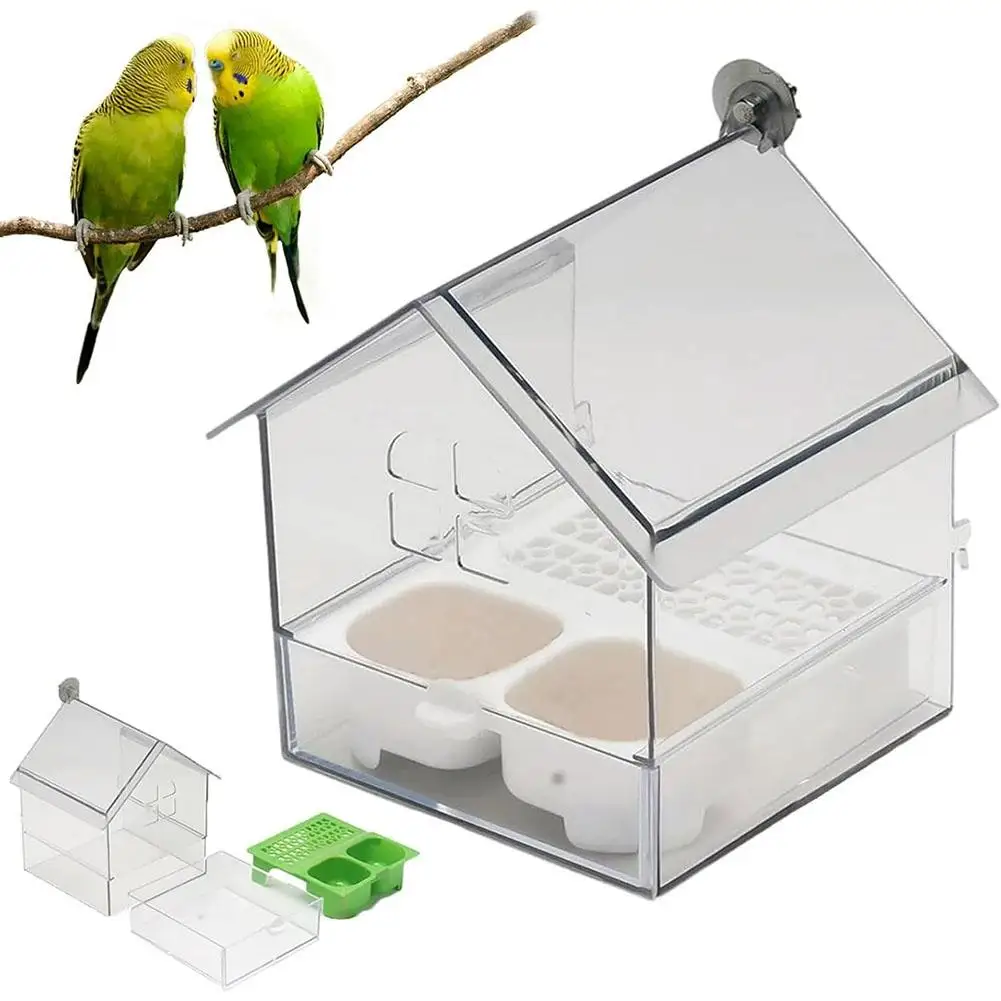 Alimentador e Banheira para Pássaros Externo 18,5 cm com Duas Câmaras - Imagem 6