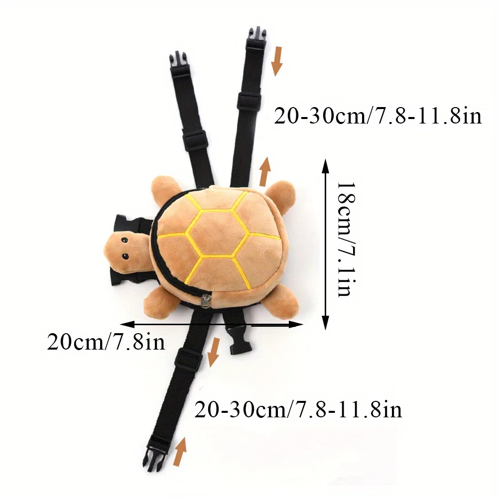 Mochila para Cães Pequenos de Pelúcia em Formato de Tartaruga Ajustável - Imagem 3