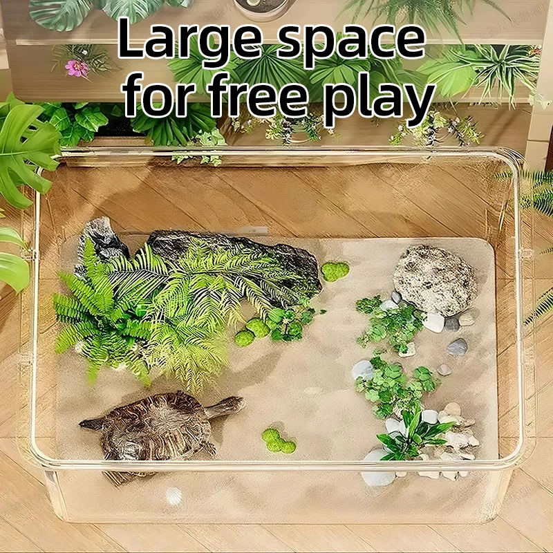 Aquário Retangular Transparente para Peixes de Mesa para Escritório - Imagem 4