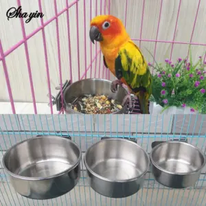 comedouro inox para pássaros