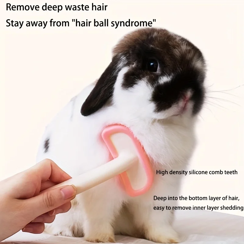 Escova para Coelhos e Gatos com Pente Destacável para Remover Pelos - Imagem 6