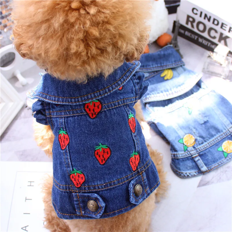 Colete Jeans para Cães Pequenos de Denim Lavável - Image 4