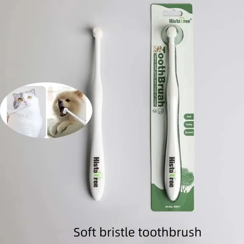 Escova de Dentes para Cães e Gatos com Cabeça Redonda e Cerdas Macias - Imagem 2