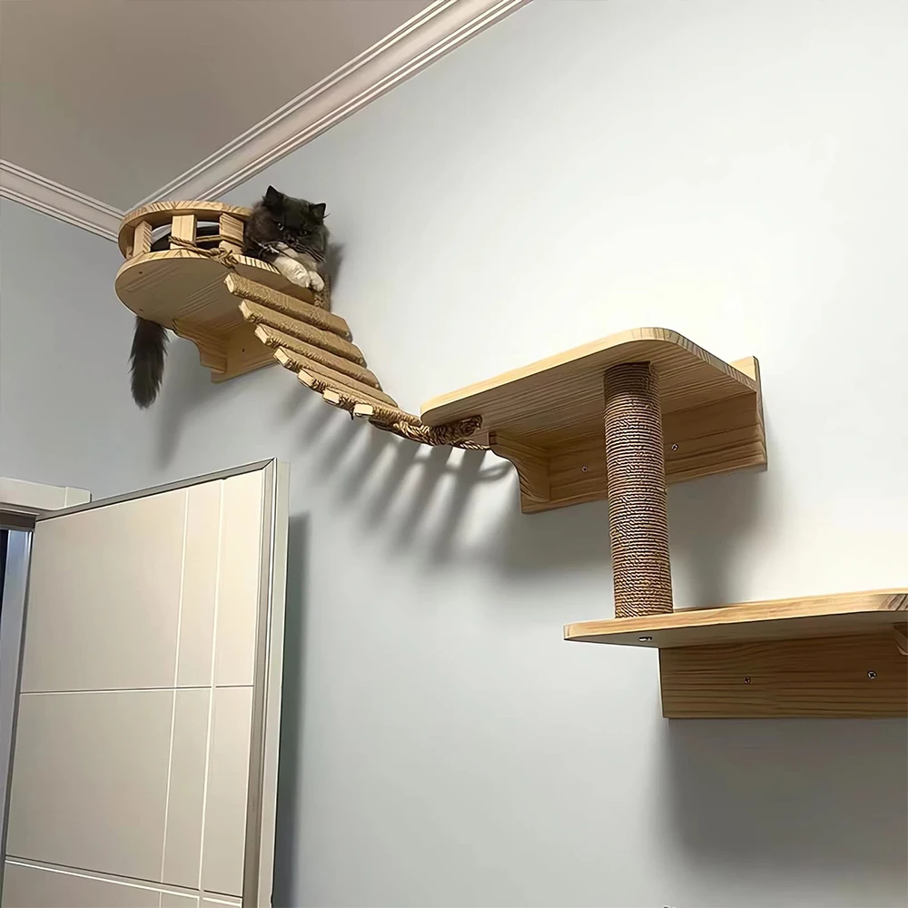 Escada para Gatos de Sisal e Madeira 50 cm para Escalada - Imagem 2
