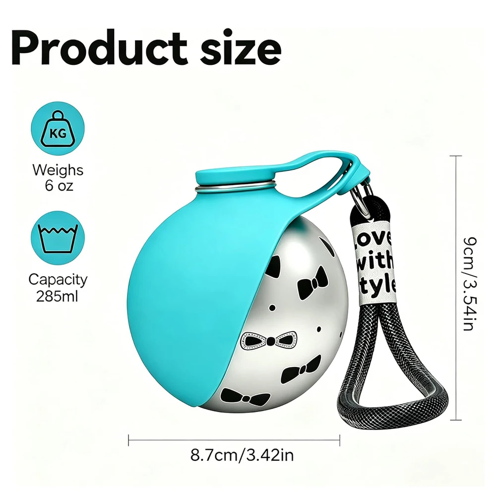Garrafa de Água para Cães Pequenos 10oz em Aço Inoxidável com Tigela - Imagem 6
