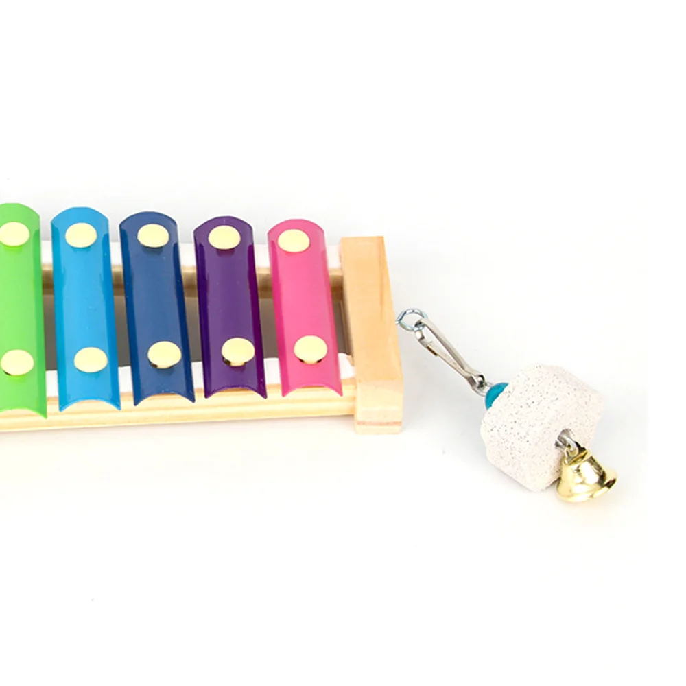 Brinquedo Xilofone para Pássaros e Galinhas de Madeira com 8 Teclas e Gancho - Imagem 4