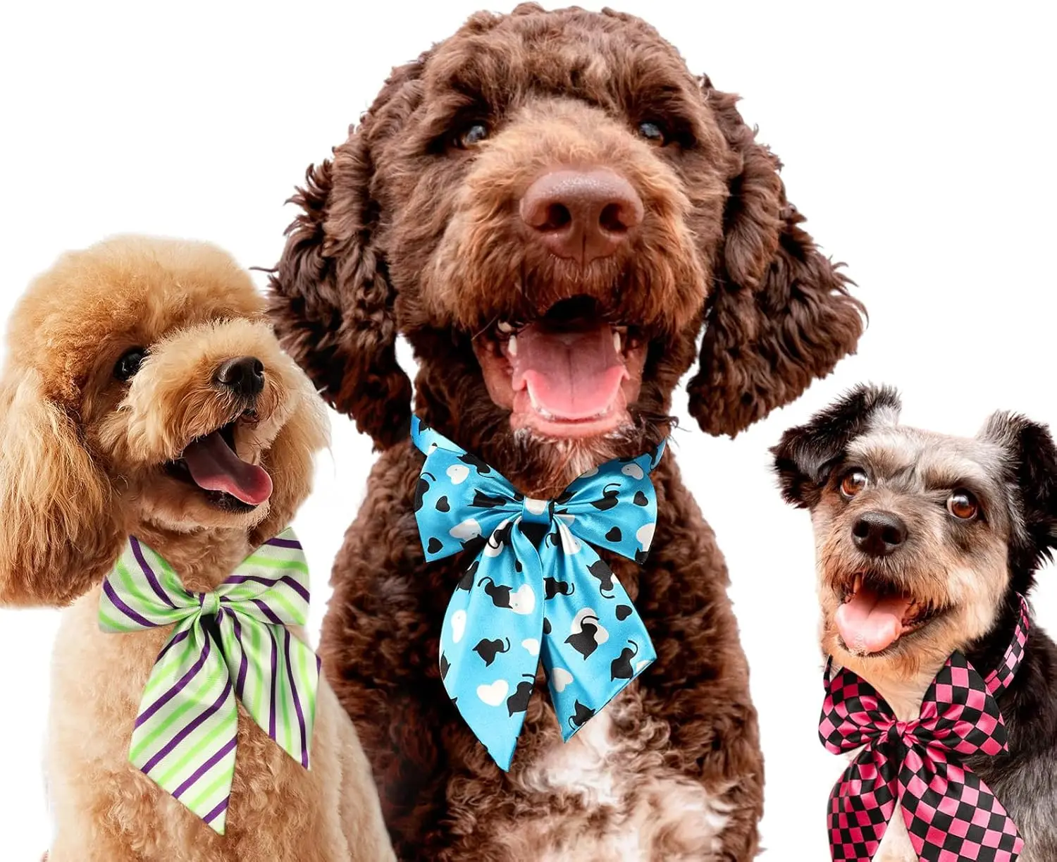 Gravata Borboleta para Cães Pequenos e Grandes, Acessório Sólido - Image 5