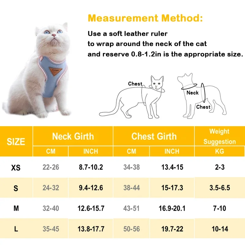 Colete Peitoral para Gatos Ajustável com Guia para Passeio - Imagem 6