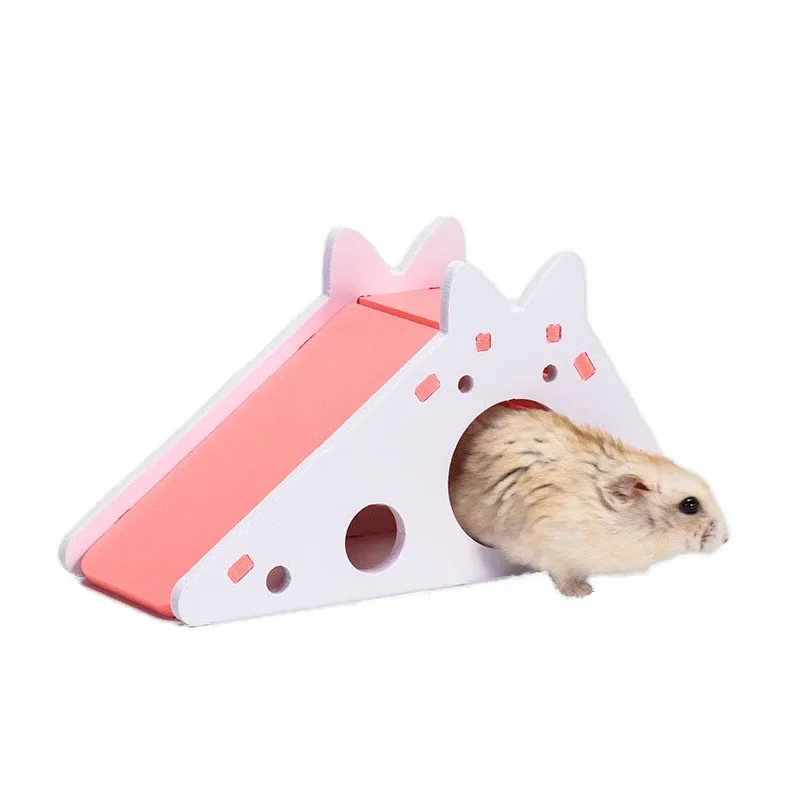 Casa de Hamster de Placa de Madeira com Escorregador 18,7 cm Montável - Imagem 3